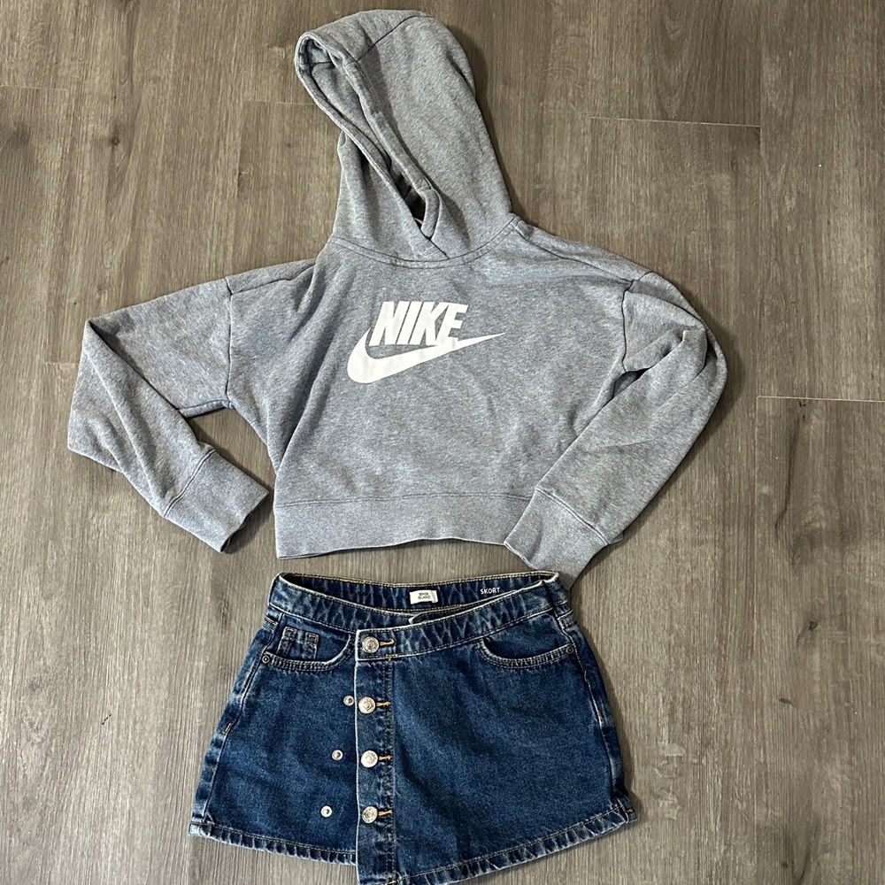 Nike crop hoodie and River Island (uk brand) Skort.